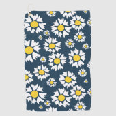 Daisy Pattern, Blumenmuster, weiße Daisien Golfhandtuch (Vorderseite)