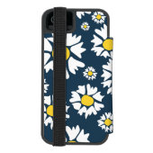 Daisy Pattern, Blumenmuster, weiße Daisien Incipio iPhone Geldbeutel-Hülle (Folio Rückseite)