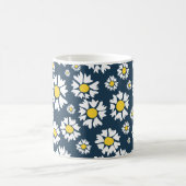 Daisy Pattern, Blumenmuster, weiße Daisien Kaffeetasse (Mittel)