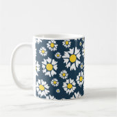 Daisy Pattern, Blumenmuster, weiße Daisien Kaffeetasse (Links)