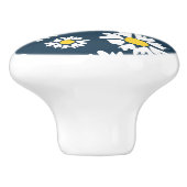 Daisy Pattern, Blumenmuster, weiße Daisien Keramikknauf (Seitenansicht)