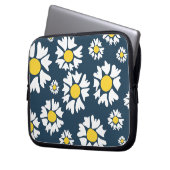 Daisy Pattern, Blumenmuster, weiße Daisien Laptopschutzhülle (Vorderseite Links)