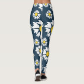 Daisy Pattern, Blumenmuster, weiße Daisien Leggings (Rückseite)