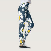 Daisy Pattern, Blumenmuster, weiße Daisien Leggings (Rechts)