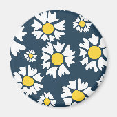 Daisy Pattern, Blumenmuster, weiße Daisien Magnet (Vorne)