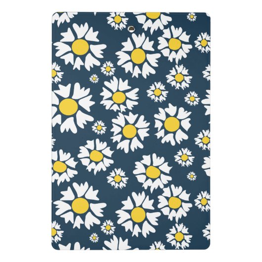 Daisy Pattern, Blumenmuster, weiße Daisien Mini Klemmbrett (Rückseite)