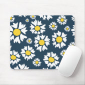 Daisy Pattern, Blumenmuster, weiße Daisien Mousepad (Mit Mouse)