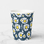 Daisy Pattern, Blumenmuster, weiße Daisien Pappbecher (Rechts)