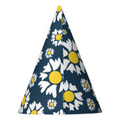 Daisy Pattern, Blumenmuster, weiße Daisien Partyhütchen (Rückseite)