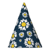 Daisy Pattern, Blumenmuster, weiße Daisien Partyhütchen (Rechts)