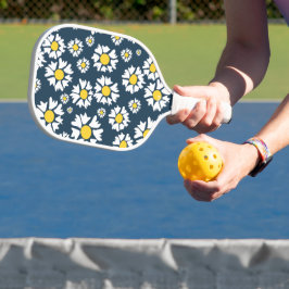 Daisy Pattern, Blumenmuster, weiße Daisien Pickleball Schläger