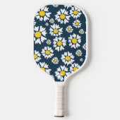 Daisy Pattern, Blumenmuster, weiße Daisien Pickleball Schläger (Rückseite)