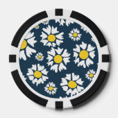 Daisy Pattern, Blumenmuster, weiße Daisien Pokerchips (Vorderseite)