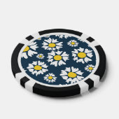 Daisy Pattern, Blumenmuster, weiße Daisien Pokerchips (Einzeln)