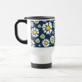 Daisy Pattern, Blumenmuster, weiße Daisien Reisebecher (Links)