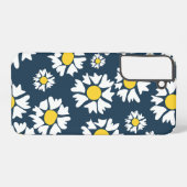 Daisy Pattern, Blumenmuster, weiße Daisien Samsung Galaxy Hülle (Rückseite (Horizontal))