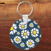 Daisy Pattern, Blumenmuster, weiße Daisien Schlüsselanhänger (Vorderseite)