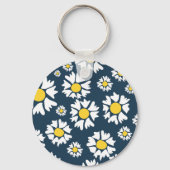 Daisy Pattern, Blumenmuster, weiße Daisien Schlüsselanhänger (Rückseite)