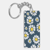Daisy Pattern, Blumenmuster, weiße Daisien Schlüsselanhänger (Vorderseite links)