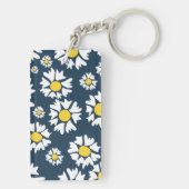 Daisy Pattern, Blumenmuster, weiße Daisien Schlüsselanhänger (Rückseite)