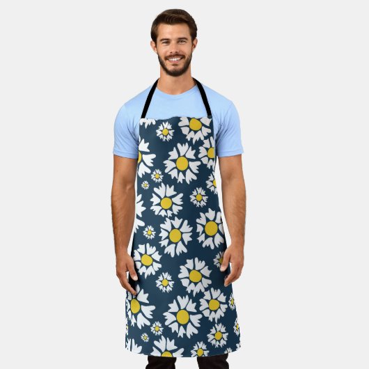 Daisy Pattern, Blumenmuster, weiße Daisien Schürze (Getragen)