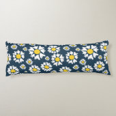 Daisy Pattern, Blumenmuster, weiße Daisien Seitenschläferkissen (Rückseite)