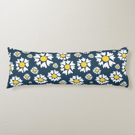 Daisy Pattern, Blumenmuster, weiße Daisien Seitenschläferkissen (Vorderseite)