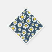 Daisy Pattern, Blumenmuster, weiße Daisien Serviette (Ecke)
