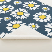 Daisy Pattern, Blumenmuster, weiße Daisien Sherpadecke (3/4)