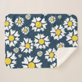 Daisy Pattern, Blumenmuster, weiße Daisien Sherpadecke (Vorderseite (Horizontal))