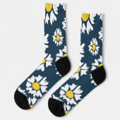 Daisy Pattern, Blumenmuster, weiße Daisien Socken (Linkes Detail)