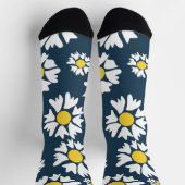 Daisy Pattern, Blumenmuster, weiße Daisien Socken (Oben)
