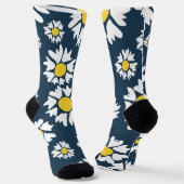 Daisy Pattern, Blumenmuster, weiße Daisien Socken (Gewinkelt)