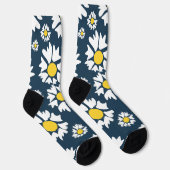 Daisy Pattern, Blumenmuster, weiße Daisien Socken (Rechts)