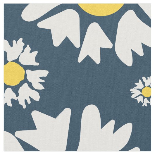 Daisy Pattern, Blumenmuster, weiße Daisien Stoff (Nahaufnahme)