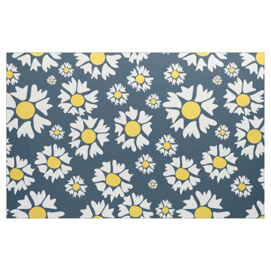 Daisy Pattern, Blumenmuster, weiße Daisien Stoff (Fat Quarter (45,7 x 55,9 cm))