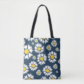 Daisy Pattern, Blumenmuster, weiße Daisien Tasche (Vorderseite)