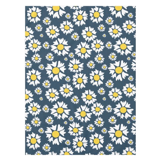 Daisy Pattern, Blumenmuster, weiße Daisien Tischdecke (Vorderseite)