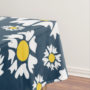 Daisy Pattern, Blumenmuster, weiße Daisien Tischdecke