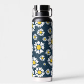 Daisy Pattern, Blumenmuster, weiße Daisien Trinkflasche (Rückseite)