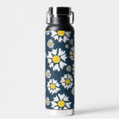Daisy Pattern, Blumenmuster, weiße Daisien Trinkflasche (Vorne)