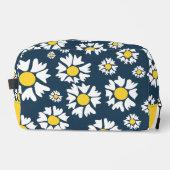Daisy Pattern, Blumenmuster, weiße Daisien Waschbeutel (Vorderseite)