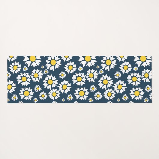 Daisy Pattern, Blumenmuster, weiße Daisien Yogamatte (Rückseite (Horizontal))