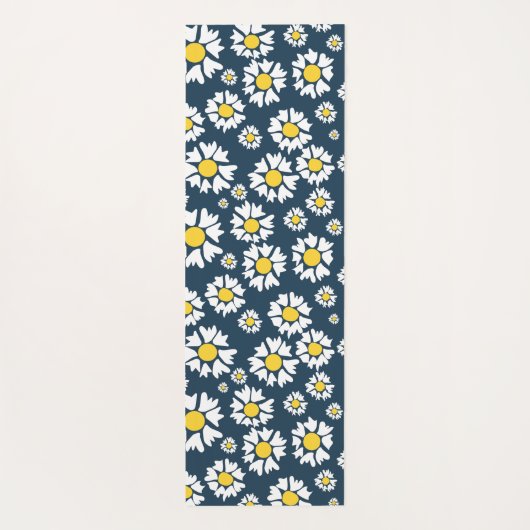 Daisy Pattern, Blumenmuster, weiße Daisien Yogamatte (Rückseite)