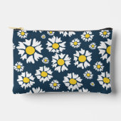 Daisy Pattern, Blumenmuster, weiße Daisien Zubehörtasche (Vorderseite)