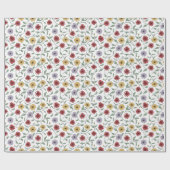 Daisy Pattern Doodle Pen and Ink Style Geschenkpapier (Flach)