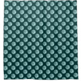 Daisy Pattern - Dunkelgrün Duschvorhang (Vorderseite)
