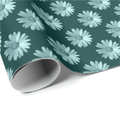 Daisy Pattern - Dunkelgrün Geschenkpapier (Rolleneckpunkt)