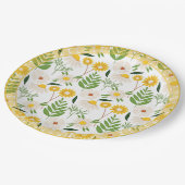 Daisy Pattern, Golden Trim, Pappteller (Schrägansicht)