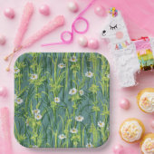 Daisy Pattern, grünes Muster, Pappteller (Party)